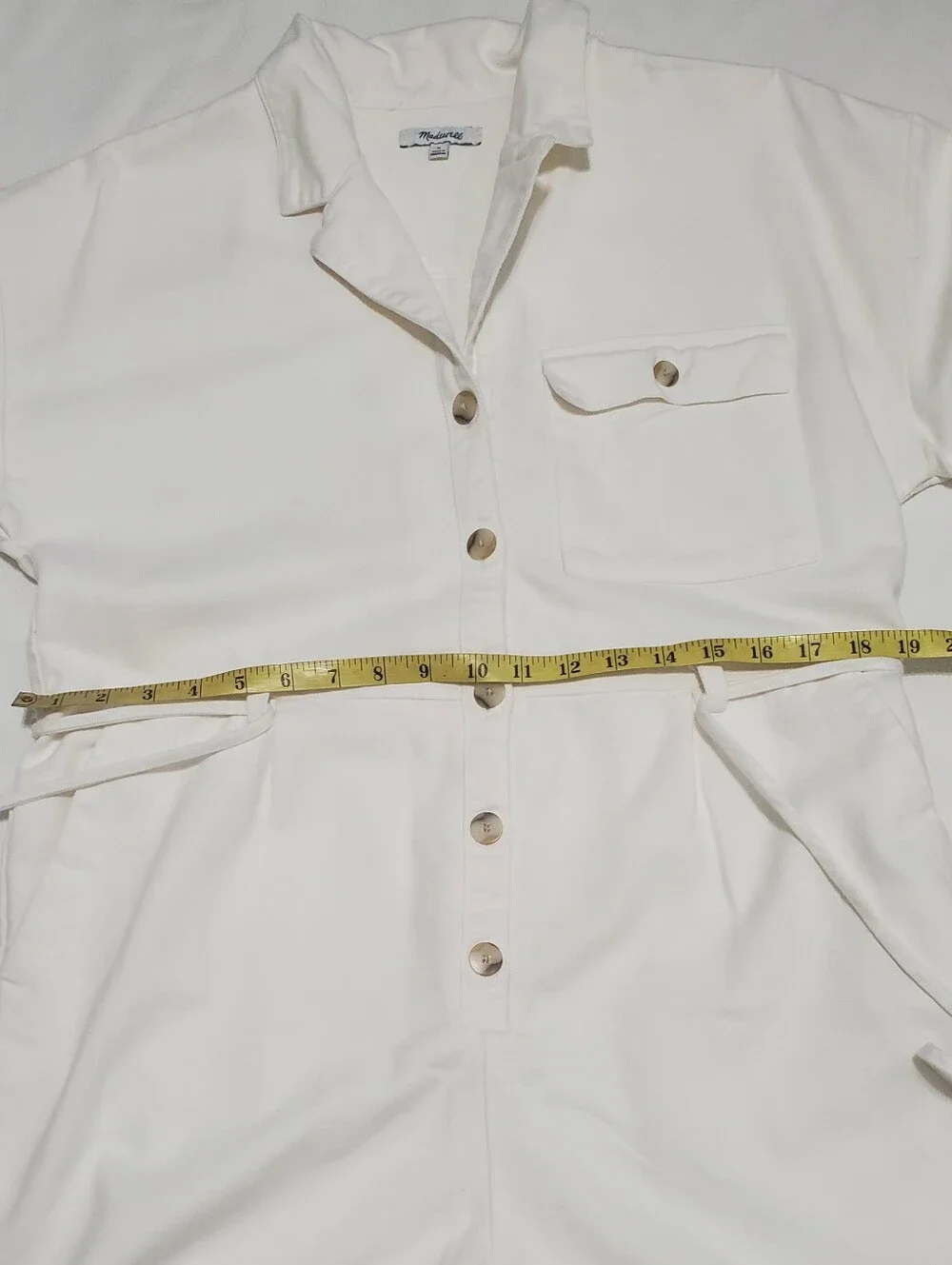 Madewell Belted Sadari Romper Ecru Size Medium
